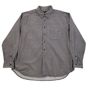 Eddie Bauer Heavy Flannel Shirt Men's XL Houndstooth Long Sleeve EUC Button-Up